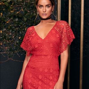 ✨Lulu’s Red Lace Dress